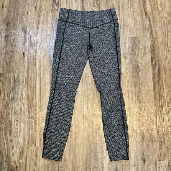 EDDIE BAUER Leggings Herringbone Black White Pants Activewear Size Medium - Picture 6 of 7